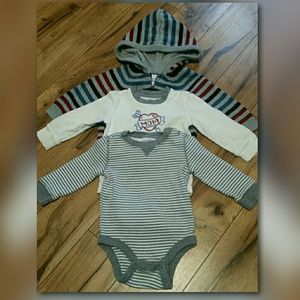 Gymboree & Gap Hooded Sweater & Onesies Bundle Lot